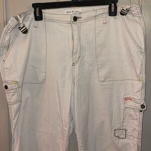 Cream Cargo Capris
